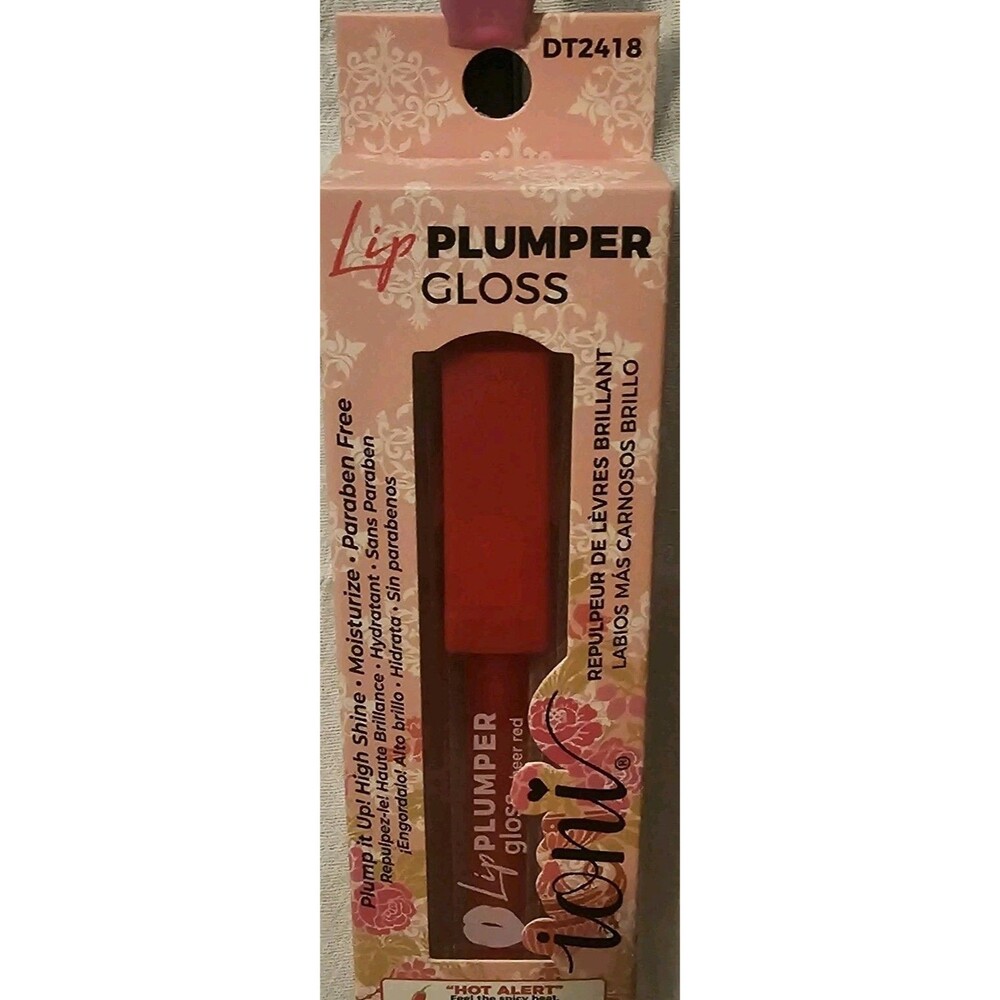 Ioni Lip Plumper Gloss Sheer Red "HOT ALERT" Plumping High Shine Lip Gloss NWT